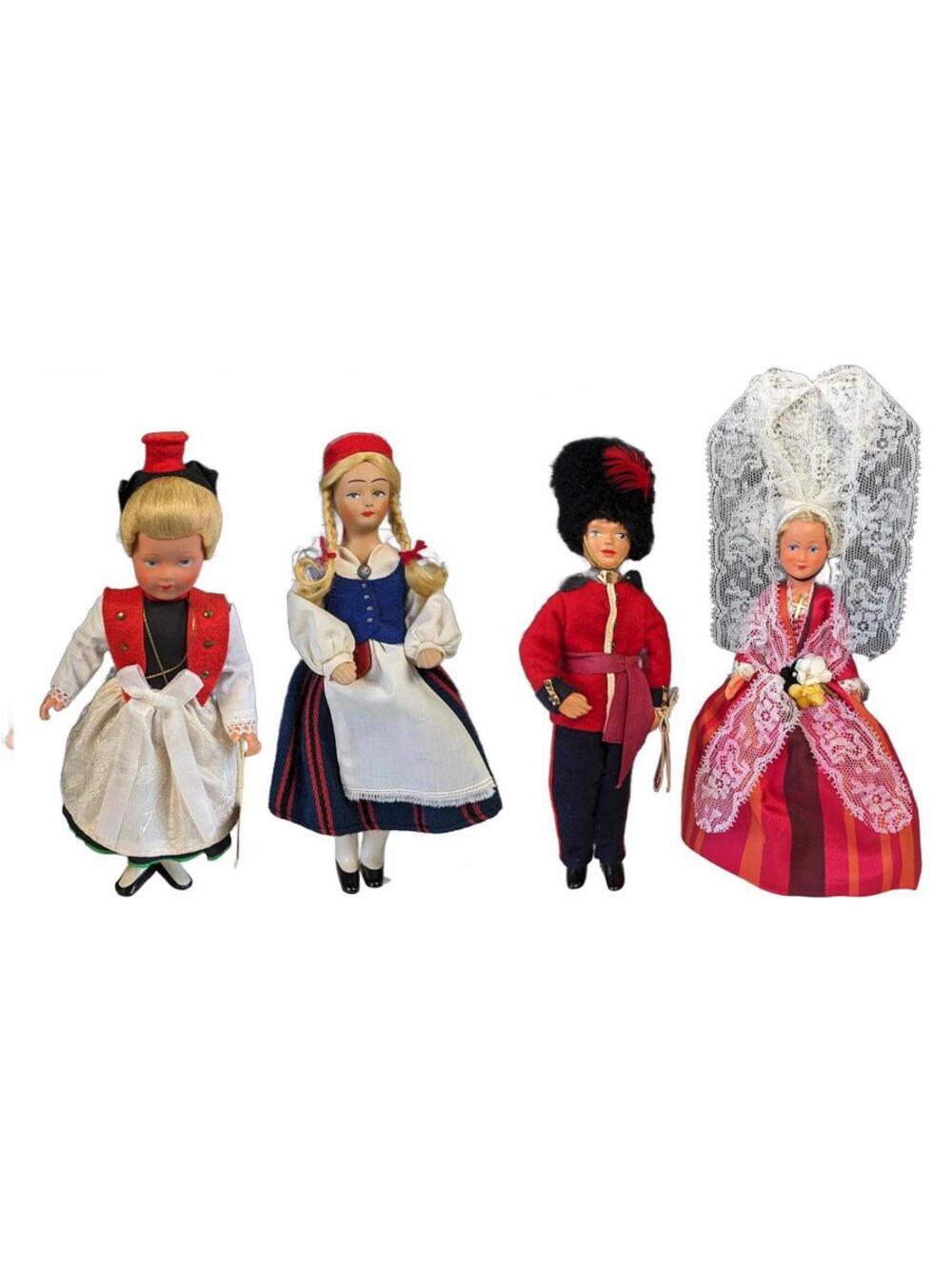 Germany Finland England France 1960 Costume Dolls 4-Set